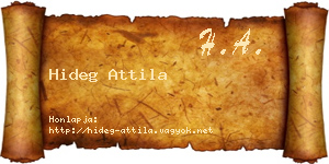 Hideg Attila névjegykártya